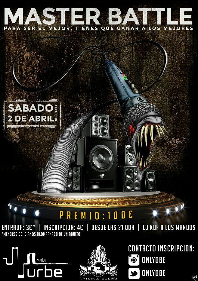 naturalsoundgal's tweet photo. #MASTERBATTLE Ourense ๐ค๐
La vamos a liar con @kevinddios_14 a los platos, contacta con @Onlyobe para inscripciรณn. https://t.co/ulDQJGwcqh