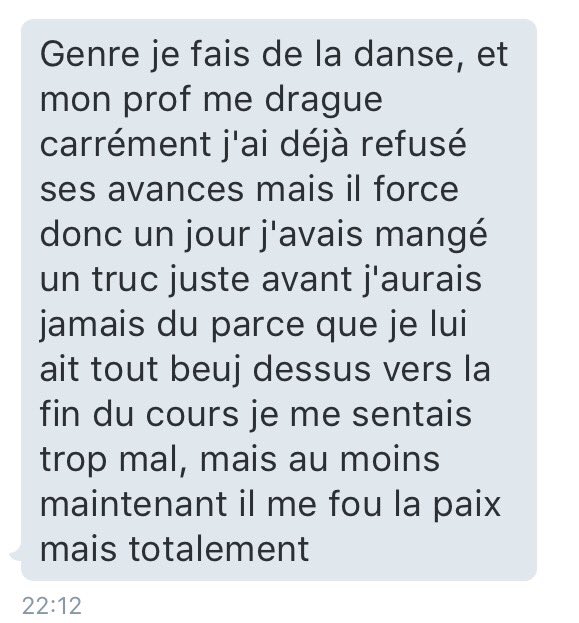 Secretsinavoues's tweet image. Technique pour stopper les forceurs : Leur vomir dessus😄