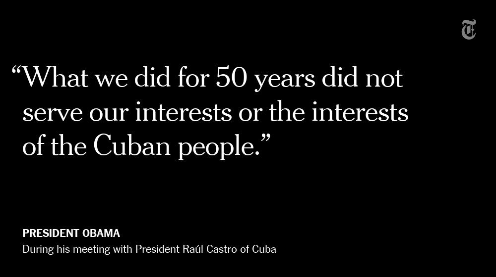 nytimes's tweet photo. President Obama said that he was confident the trade embargo on Cuba would end https://t.co/YUxF3Y9XK5 https://t.co/JyYqb9aOPD