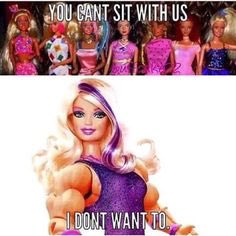 And then jacked Barbie said, "I don't want to, b/c I'm bulking and most likely, will eat all y'all lunches<a href="/tag/themoreyouknow"class="tags"><span>#themoreyouknow</span></a>