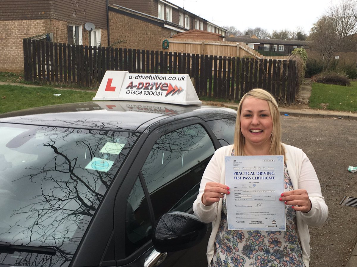 AAdrive's tweet photo. Huge shout out to Gina Brett passing #drivingtest 18/3/16 at #Northampton DTC with @mcvilla1874 of #Adrivetuition https://t.co/993xYba4fX