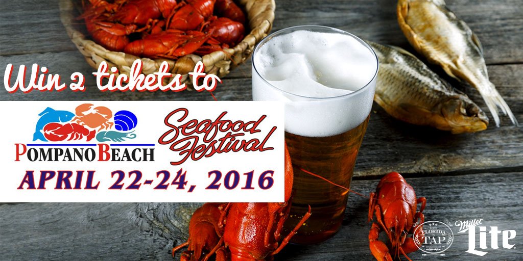 SFLonTap's tweet photo. RT this for a chance to win tickets to Pompano Beach Seafood Festival courtesy of @MillerLite! #ItsMillerTime https://t.co/wjGKmit6X6