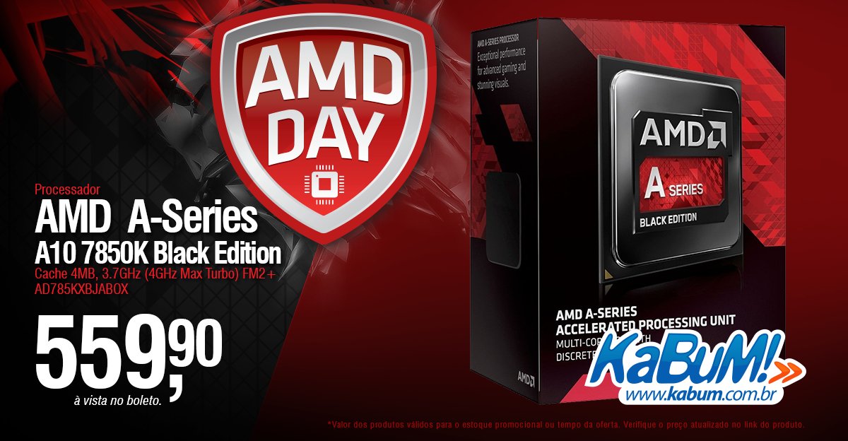 kabumcombr's tweet photo. Ofertas #AMDday  Processador AMD A-Series A10 7850K
Garanta o seu » https://t.co/hBKbTfv0rg https://t.co/7ouaOIsMpk