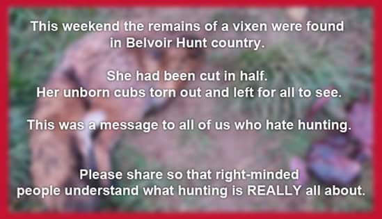 Protect_Wldlife's tweet photo. RT. The reality of fox hunting &amp; the actions of hunt followers via @LeagueACS. Image blurred due to graphic content! https://t.co/5tYfrOu7U7