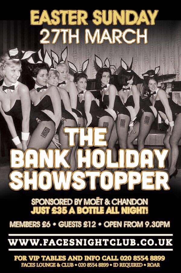 FacesEssex's tweet photo. This Easter Sunday @FacesEssex , one of the biggest nights of the year!! #Alwaysmassive !! https://t.co/6Goh4hVuEP