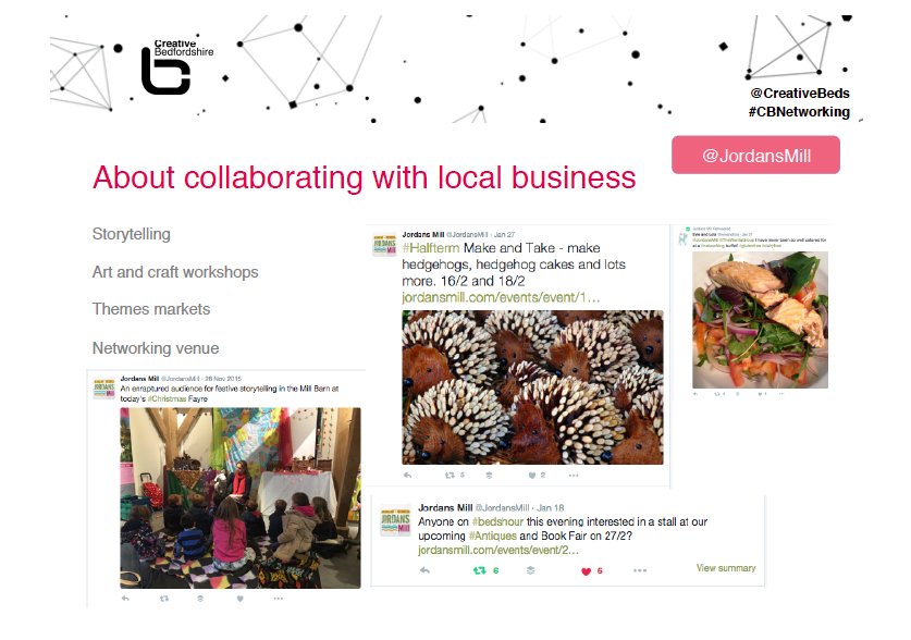 CreativeBeds's tweet photo. You can catch up on #cbnetworking March - Rural Business @JordansMill @SlideShare https://t.co/GPVMPONQZK #bedshour https://t.co/58NFCpBzqH