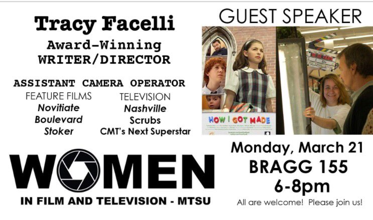 TracyFacelli's tweet photo. So this is happening tonight. If you're near @MTSU stop by, see #HowIGotMade have a Q&amp;A. @briley_thomas https://t.co/r3KBOUIIK7
