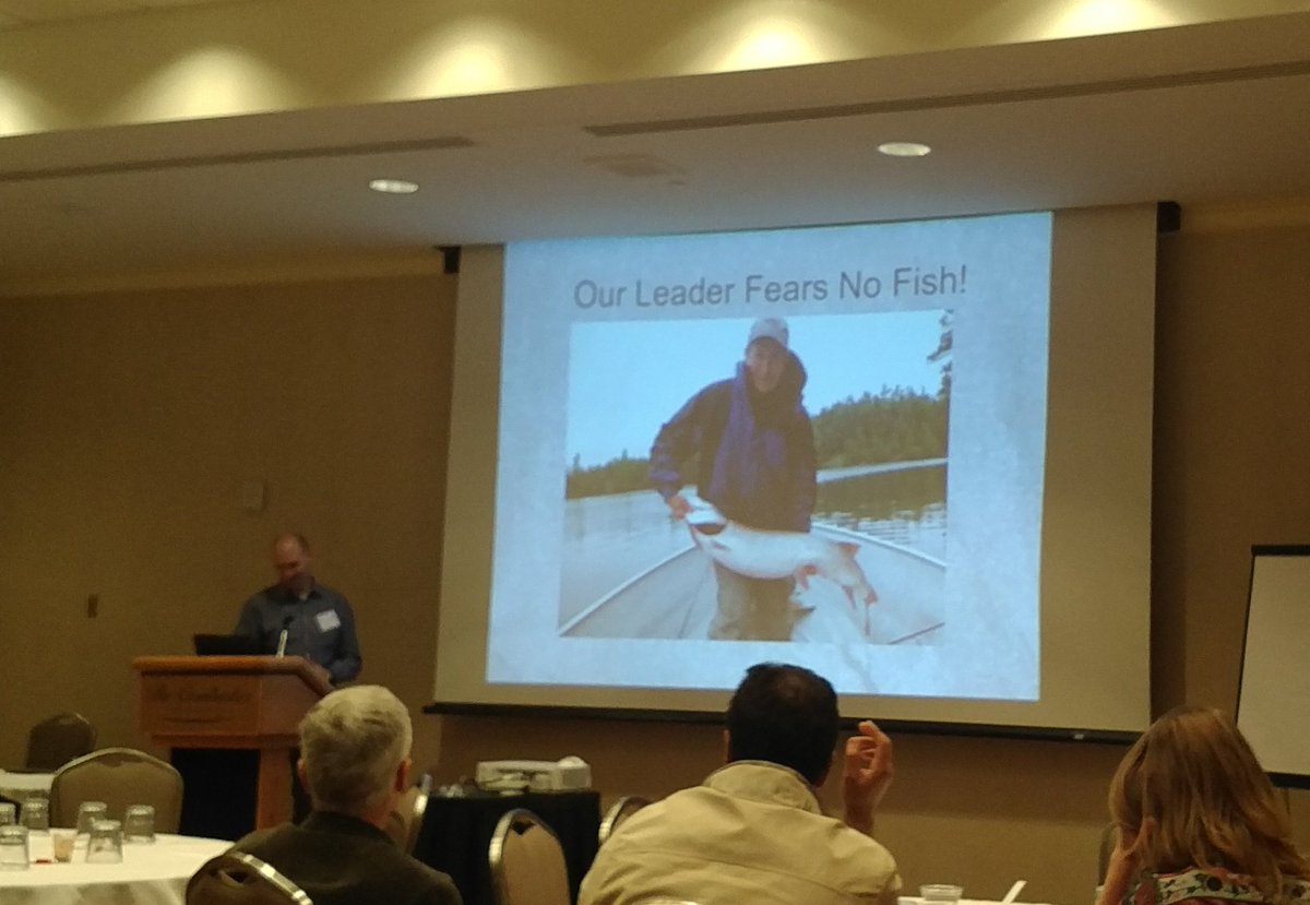 KStateWater's tweet photo. Dr Brian Gelder presenting @IowaWaterCenter Dir Rick Cruse and progress in Daily Erosion Project @northcentralh2o https://t.co/oDfYKOVzsR