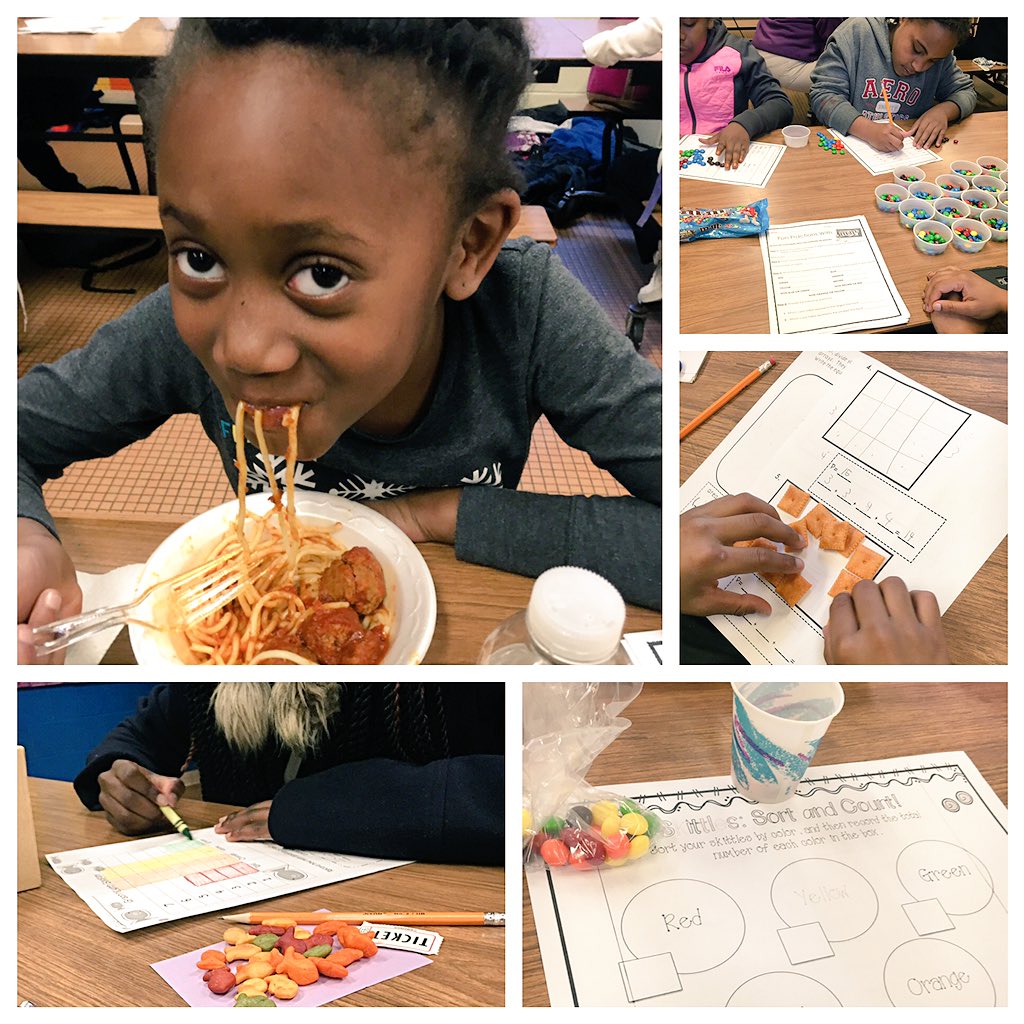 WestsideElem24's tweet photo. Chomping our way through Common Core! Numbers and snacks galore at tonight's math night! @BaltCitySchools https://t.co/B2Df9vNP8Y