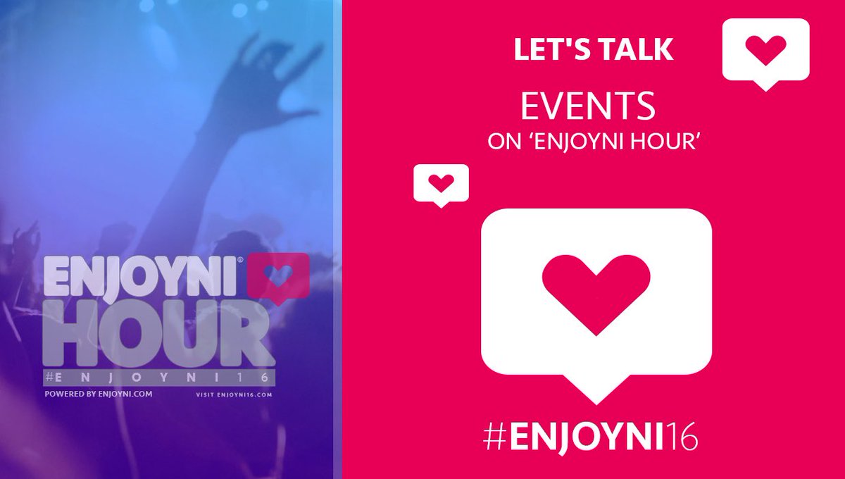LET'S TALK 'WHAT'S ON ACROSS NORTHERN IRELAND' WITH
#EnjoyNI HOUR FROM OFFICIAL <a href="/ENJOYNI/">ENJOYNI®</a>® #EnjoyNI16 #NIEvents