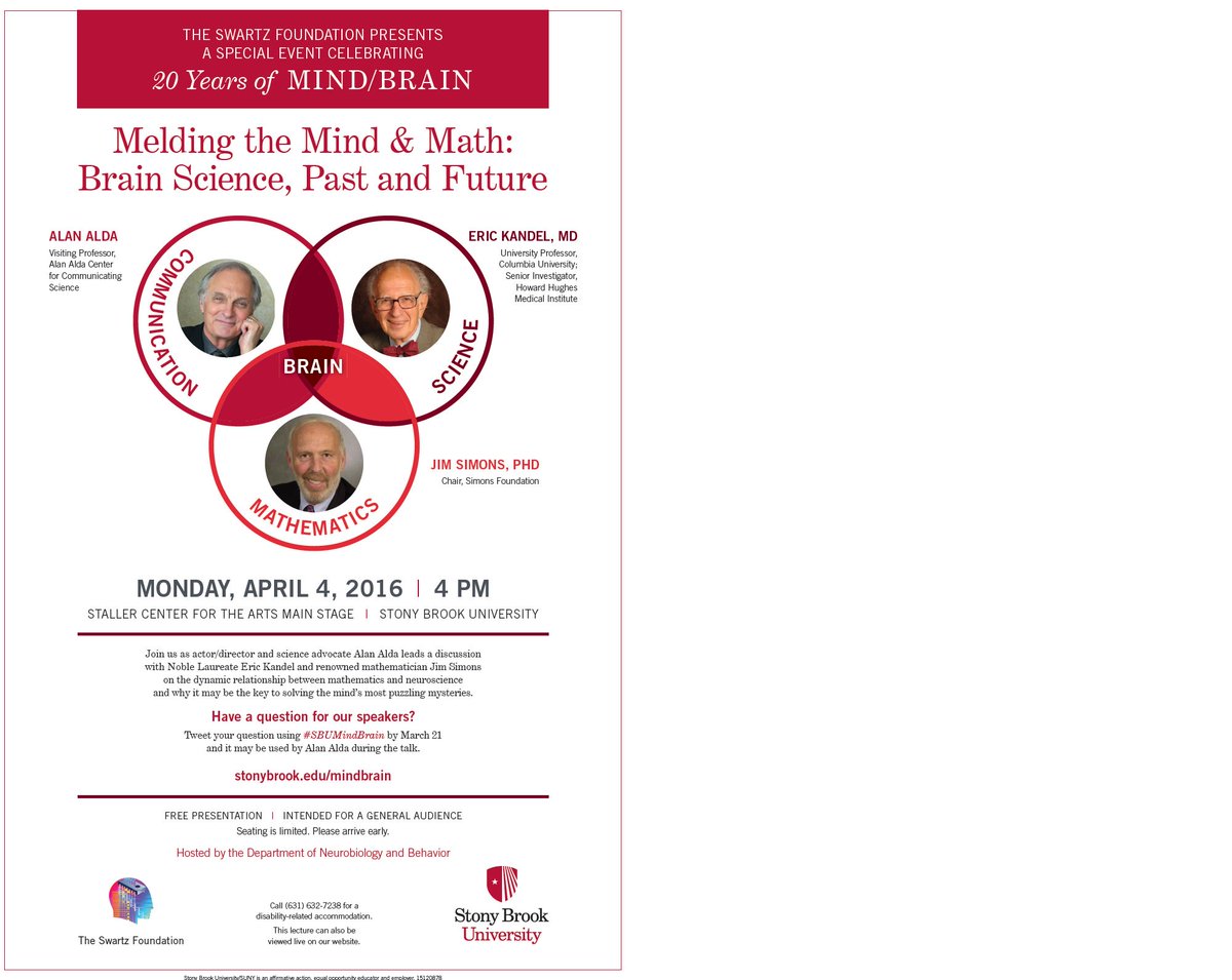 20th Annual Stony Brook Mind-Brain Lecture stonybrook.edu/commcms/mind/i… <a href="/SBUbuzz/">A</a> <a href="/AldaCenter/">The Alda Center</a> <a href="/SimonsFdn/">Simons Foundation</a> #SBUMindBrain