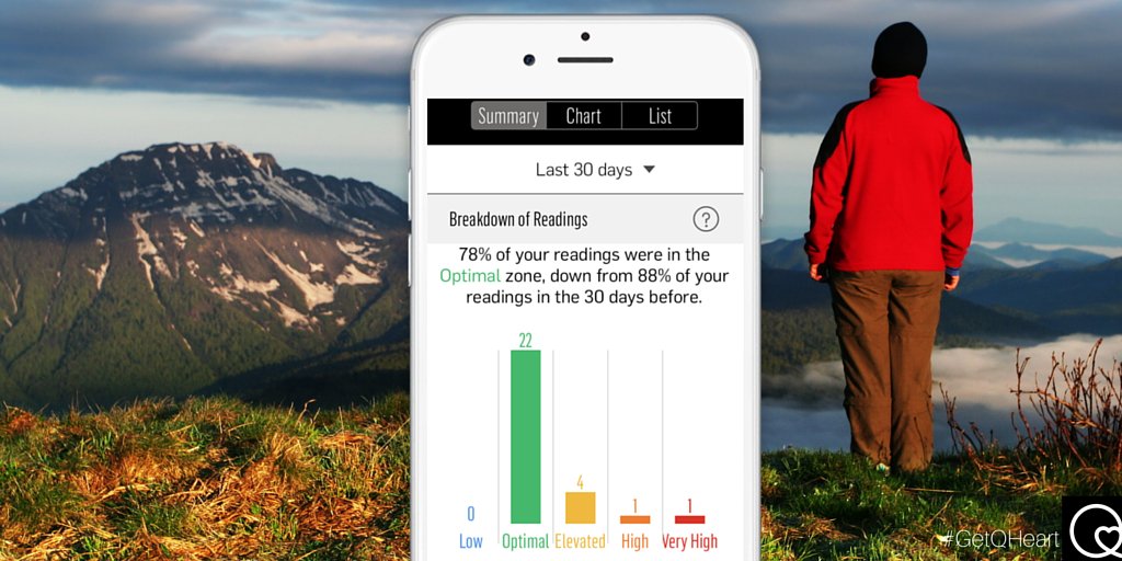 Stay on top of your blood pressure. #GetQHeart at apple.co/1M3u2bT  #FreeApp #HeartHealthy