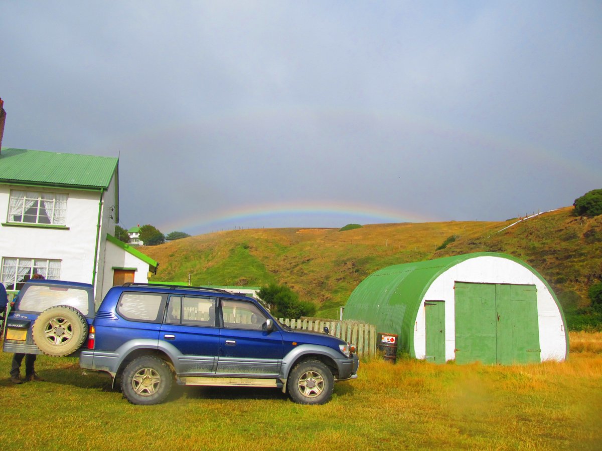 A double rainbow above Port Howard. #westfalkland #falklandislands #porthoward #westisbest