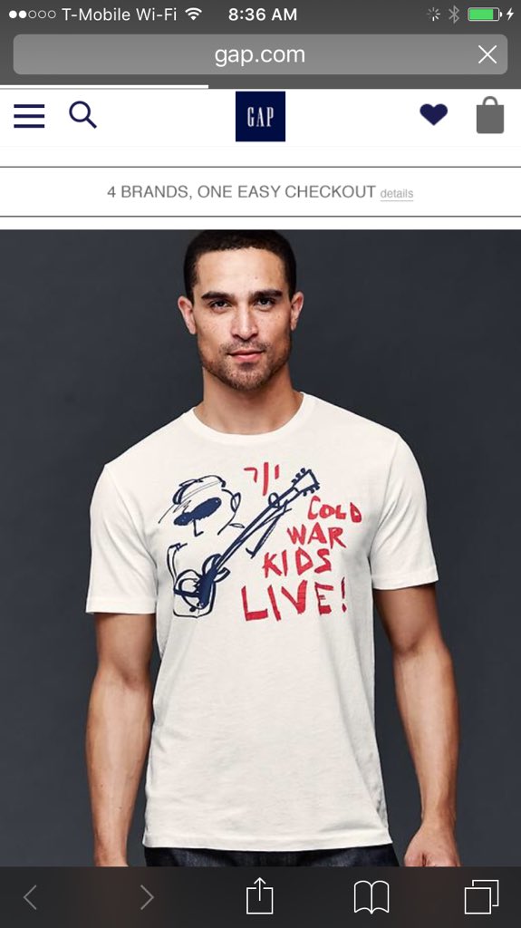 ColdWarKids's tweet photo. Woke up this morning with messages from friends asking about a @ColdWarKids shirt being sold at @Gap https://t.co/jYg5OmC83j