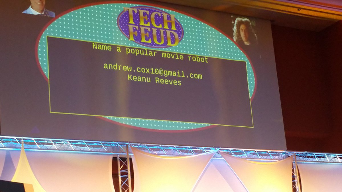 lasiter1's tweet image. Funniest #Infotec16 #techfeud answer to the question - Name a popular movie robot.