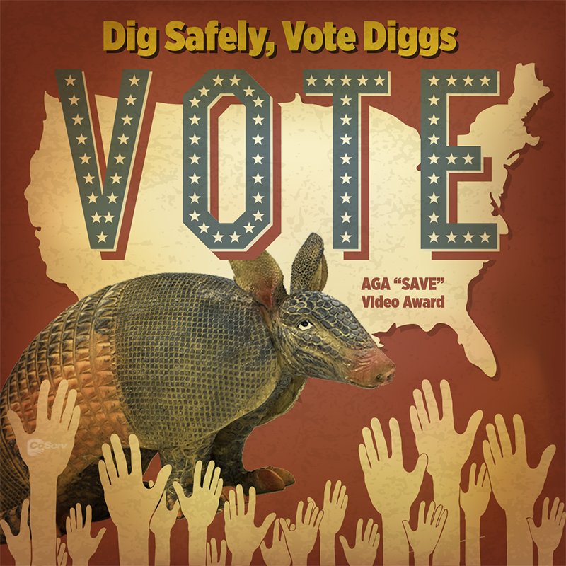 MrDiggs811's tweet photo. Let's make digging great again. Vote for me here: https://t.co/oKUSzsjvgK #Call811 #VoteDiggs #natgas #safety https://t.co/3YjFefY2Dv
