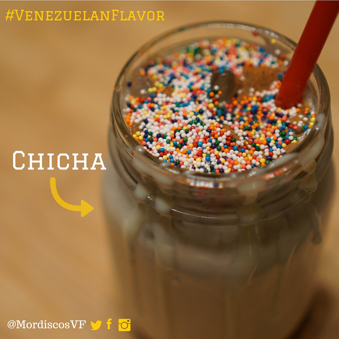 MordiscosVF's tweet photo. The perfect way to enjoy your #food --> #Chicha our non-fermented beverage derived from maize #VenezuelanFlavor https://t.co/YO26kAsmmS