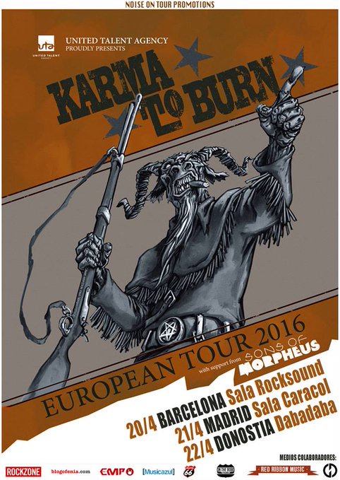 ¡KARMA TO BURN en abril en BCN, MAD y DONOSTIA! via <a href="/NOISEONTOUR/">NOISEonTOUR</a>