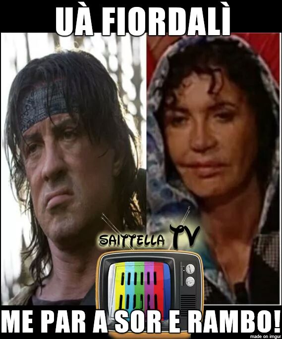 checcosmile's tweet photo. Uà @Fiordaliso_ me par #rambo 😂
#isoladeifamosi #isola https://t.co/BIZzPhhAij