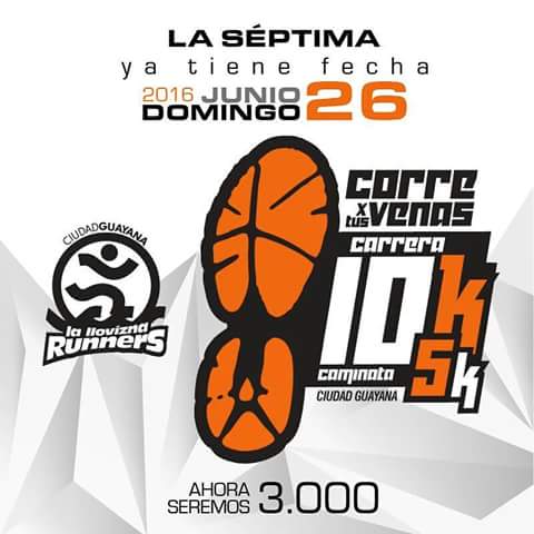 LLOVIZNARUNNERS's tweet photo. Muy pronto inicia la primera etapa de inscripciones para la 7ma edición de Corre Por Tus Venas.
Domingo 26/06/16 https://t.co/CyZ2YvABgb