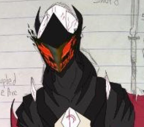 // Not many of you are persona fans, but This is persona 5's protagonists persona head On a corrupted Jaune Weird