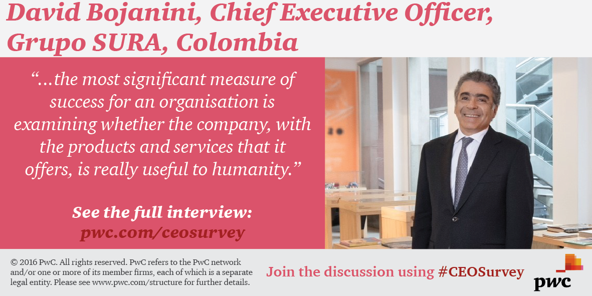 Majority of #CEOs agree biz success will be defined by more than financial profit pwc.to/1TArFTS #CEOSurvey