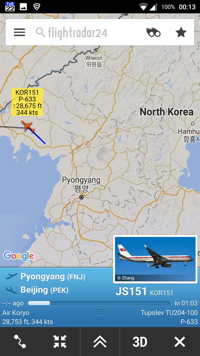 CivMilAir's tweet photo. Air Koryo #DPRK North Korea
Tu204 #P633 JS151 from Pyongyang to Beijing
https://t.co/E8k5Tyv4rN https://t.co/1V7XYrlVa9
