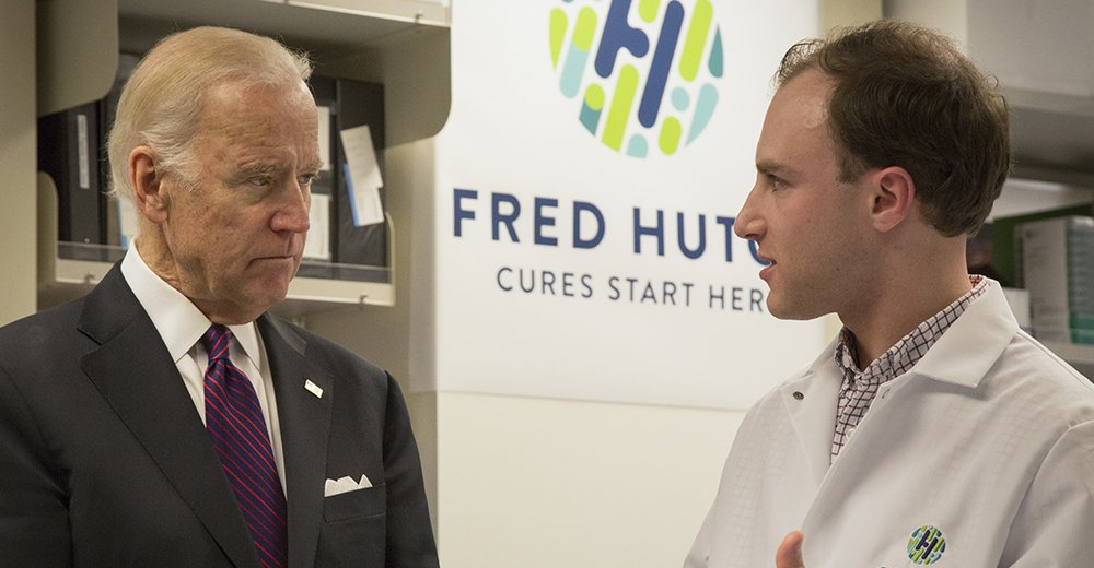 .<a href="/VP/">Vice President JD Vance</a> Joe Biden visits Fred Hutch. Full story here: fredhutch.org/en/news/center… #CancerMoonshot