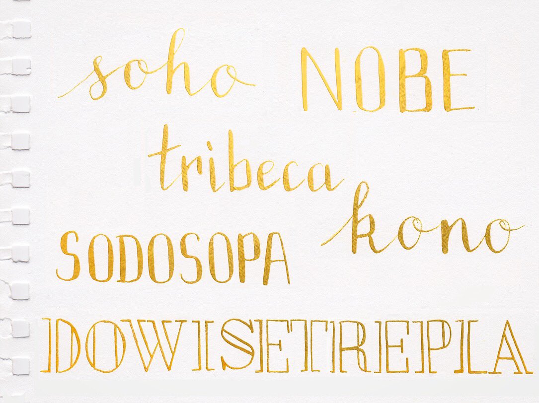 colleendauncey's tweet photo. Had fun hand lettering these #acronames from a recent @99piorg episode. Thanks @romanmars! #99pi #art #soho https://t.co/iDU9mjj4AP