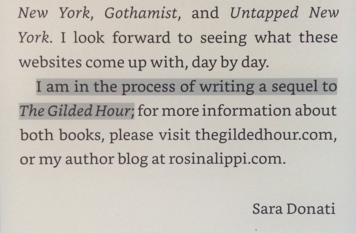 AlisonAtlee's tweet photo. Coincidentally, happy-cried my way through the ending of The Gilded Hour by @akaSaraDonati last night. 😍: https://t.co/V6ttMthva5