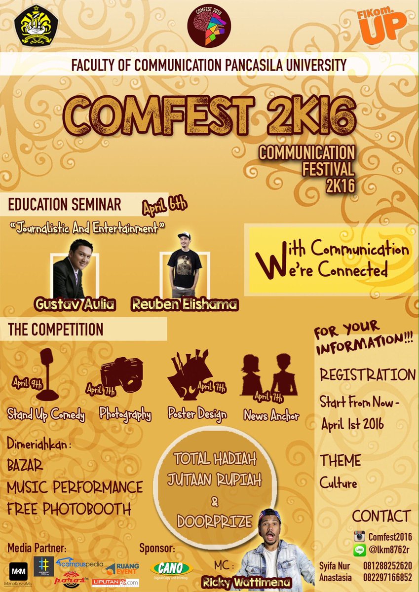 Ayo ikut berpartisipasi dalam comfest2016 #bazar #standupcomedy #photography #poster #newsanchor ayo segera daftar!