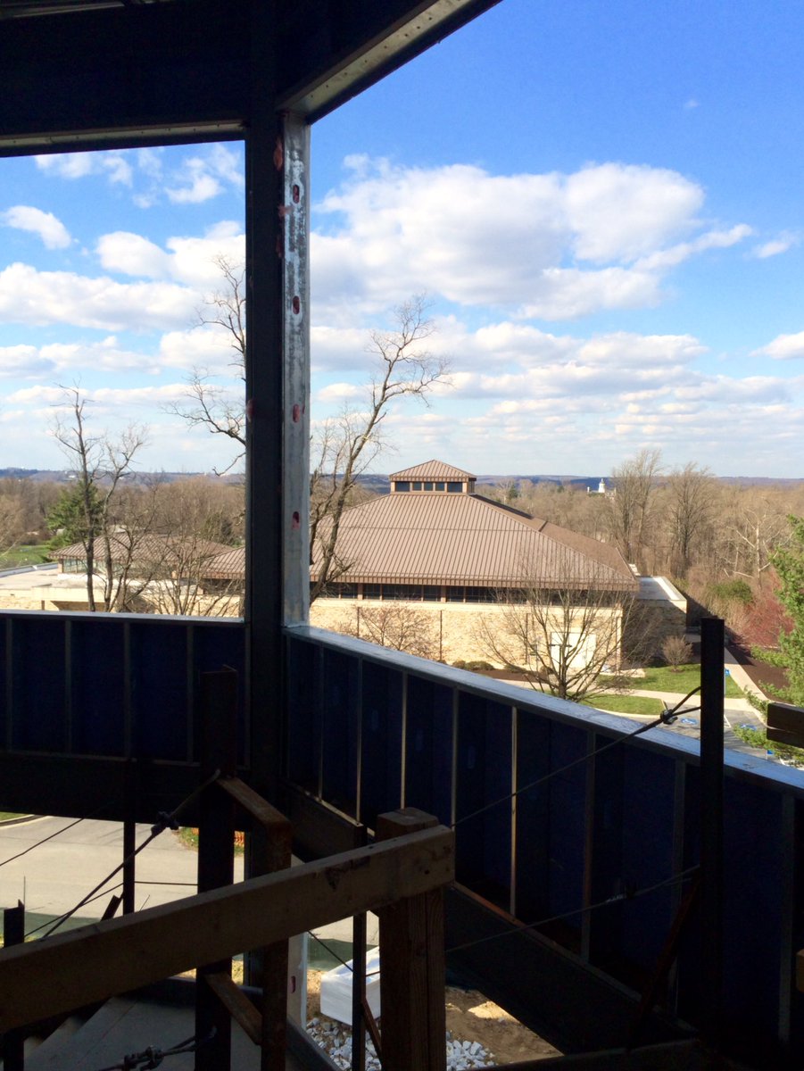 bcoker's tweet photo. Amazing views from 4th floor stairwell of new #FirstYearVillage under construction @gouchercollege! @GoucherResLife https://t.co/uTWJdQbTIZ