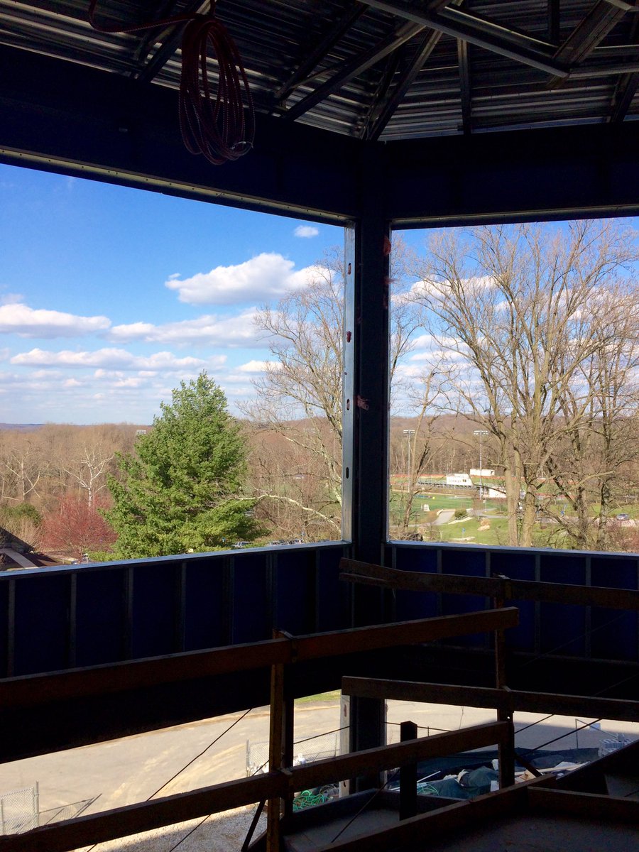 bcoker's tweet photo. Amazing views from 4th floor stairwell of new #FirstYearVillage under construction @gouchercollege! @GoucherResLife https://t.co/uTWJdQbTIZ