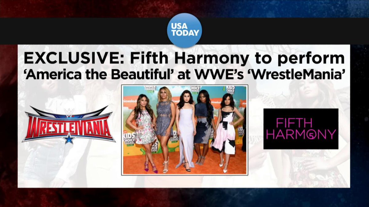 WrestleMania's tweet image. Pop sensation @FifthHarmony will sing #AmericaTheBeautiful at @WrestleMania April 3!! #RAW