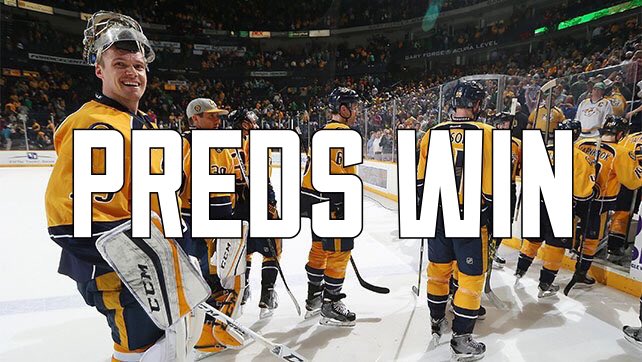 nshproud's tweet photo. PREDS WIN! 

#Preds defeat the LA Kings 5-2 in #Smashville! 

Amazing game. 

#SmashvilleProud https://t.co/O7EFEiIlI9