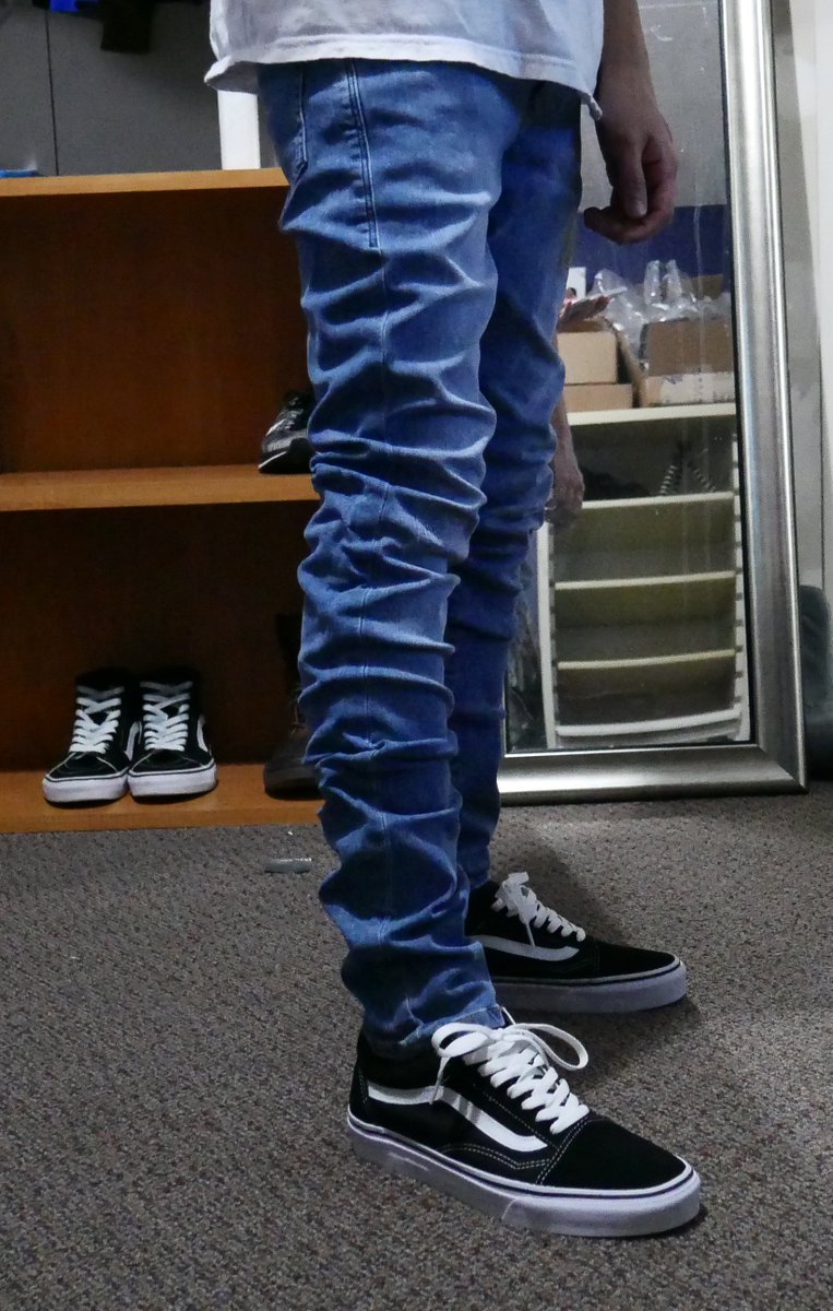 stacked denim streetwear