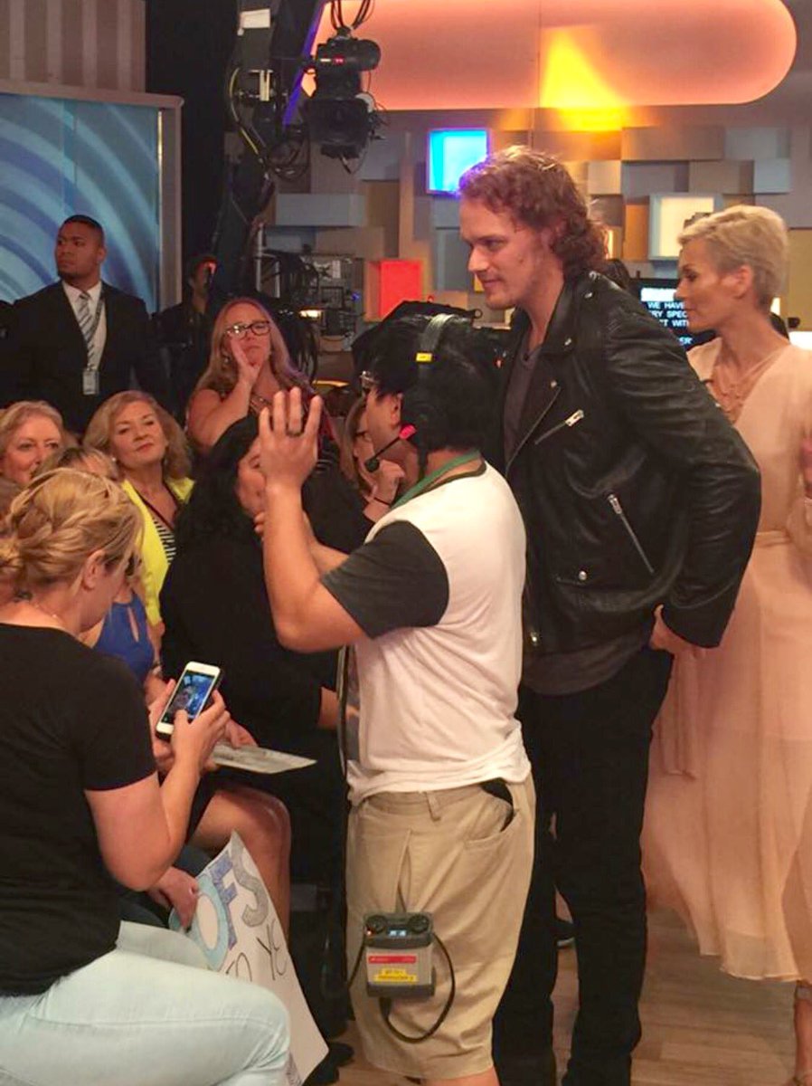 debrosebud_buck's tweet photo. One more pic of @SamHeughan at @Studio10au yesterday #saminsydney 💕🇦🇺 https://t.co/H847Nmo49d