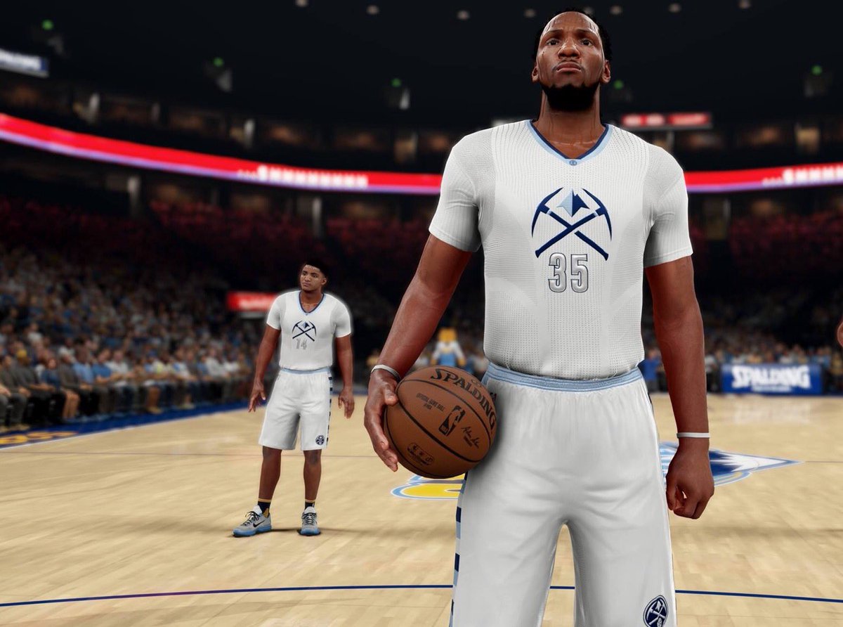 Nba32k's tweet photo. The @nuggets defeat the @BrooklynNets 110-88 on Kenneth Faried's 25pts &amp; Gary Harris 22pts. https://t.co/Xy5UMsiBWd