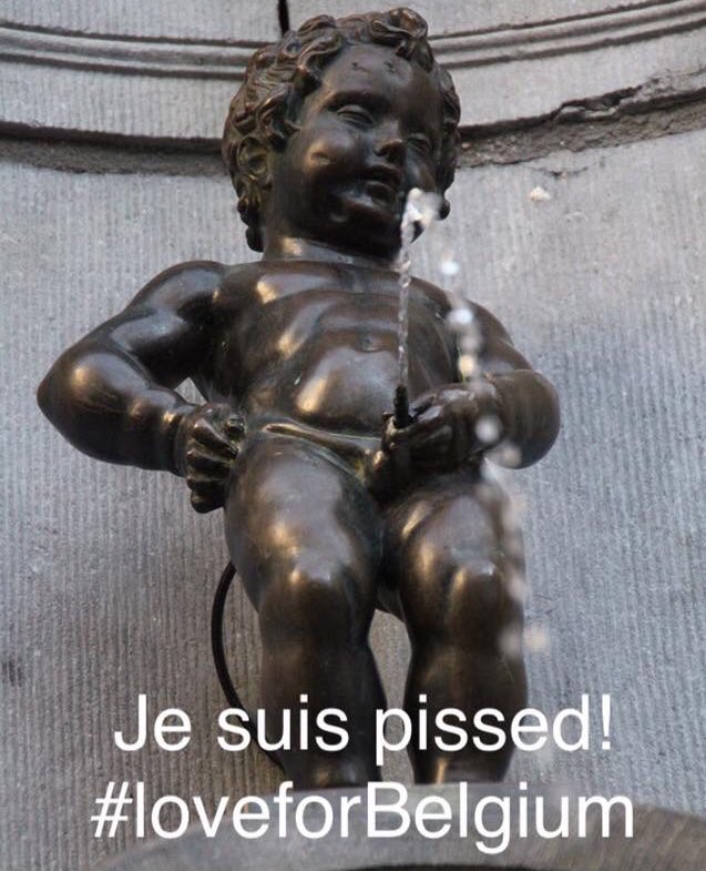 jeffreykuipers's tweet photo. Je suis pissed! #loveforbelgium #brussels https://t.co/4ssFt2Llr4