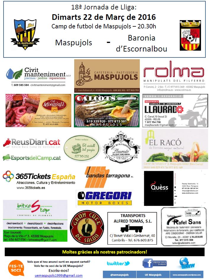 uemaspujols's tweet photo. Avui, a partir de les 20.30h a La Bombonera, la @uemaspujols intentarà sumar 3 importants punts! Us hi esperem! https://t.co/Hn9Lh0onq9