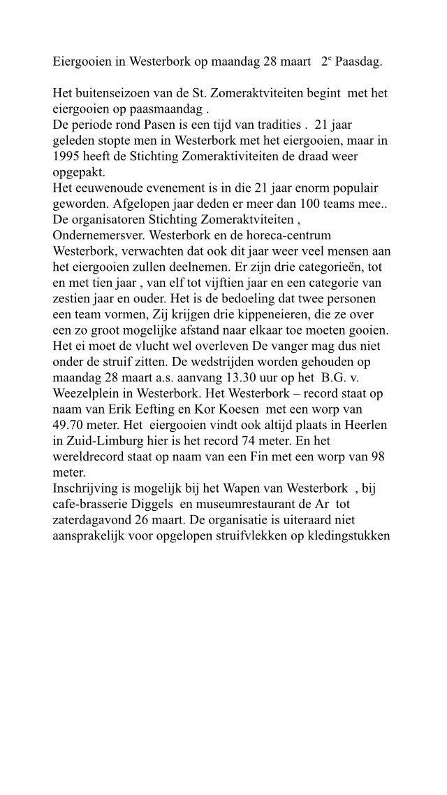 EIERGOOIEN 2e PAASDAG: