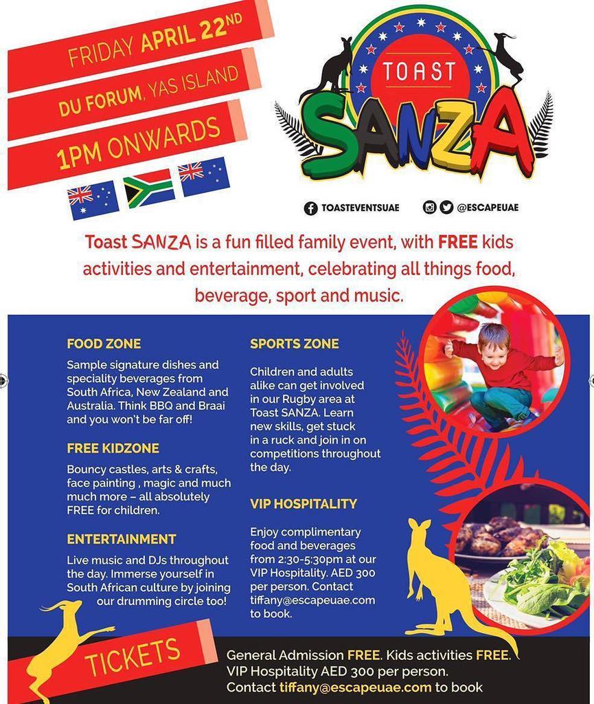 EscapeUAE's tweet photo. Time to TOAST SANZA 😀 April 22nd from 1pm at the @duforum @yasislandae 🎉 
Stay tuned for u… https://t.co/88UWgj2Mjq https://t.co/VfgQVxzYDr