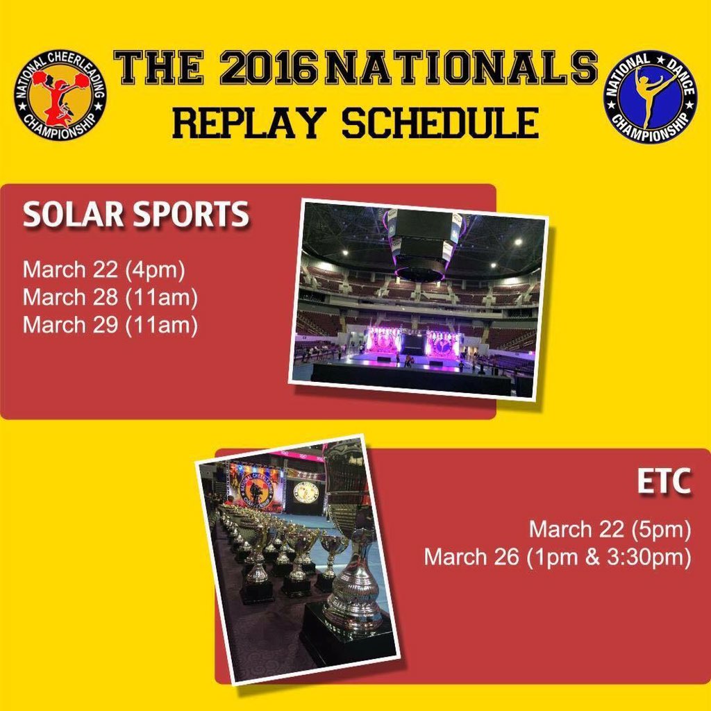 NCCPhilippines's tweet photo. Catch the replays of The 2016 Nationals on Solar Sports and ETC! #NCCFinals2016 #NCConETC #CheerOnSolar https://t.co/q3n40YE76Q