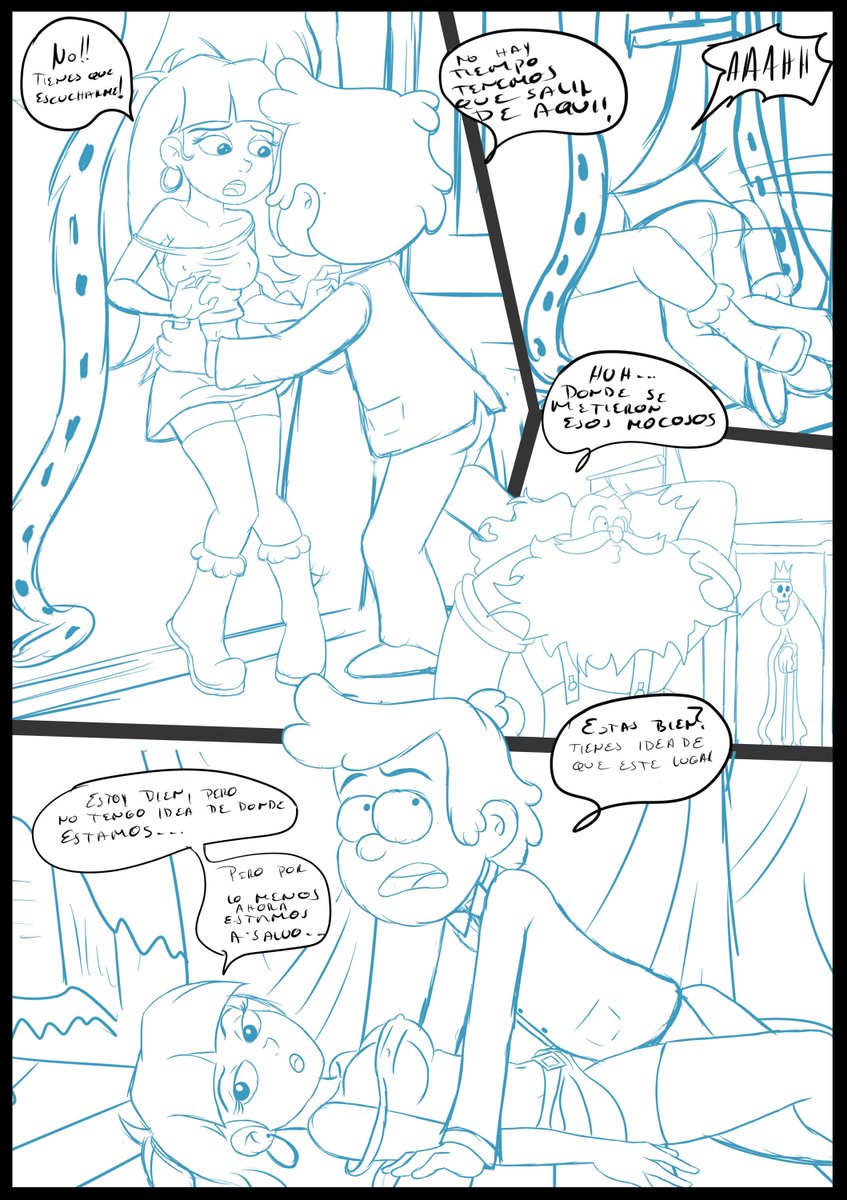 Primera pagina de comic de gravity falls version de CROC (es solo un boceto pronto con color y detalles)