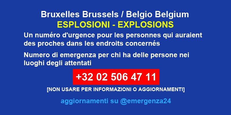 Emergenza24's tweet photo. PLEASE RT [22.03-09:50] #Bruxelles #Brussels #Belgio #Belgium #EXPLOSIONS #airport #Zaventem #metro #Maelbeek https://t.co/cjwtfe9woX
