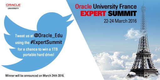 Oracle_Edu's tweet image. Tweet your favourite nugget of knowledge you learnt from the Oracle Gurus this week at the #ExpertSummit in Paris!