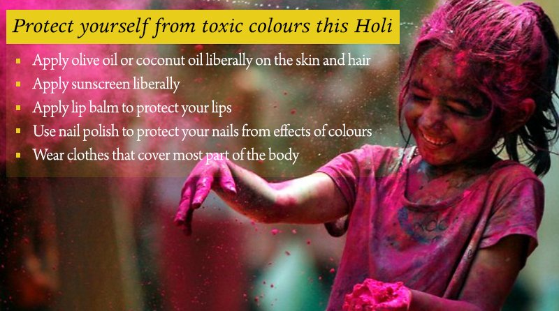 GoPurpleHealth's tweet image. Protect yourself from toxic colours this Holi