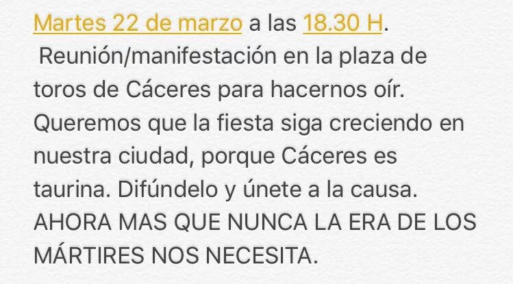 MILINKO_'s tweet photo. Hoy en Cáceres contra los ataques a la Fiesta x parte d Podemos y secundada x PSOE y @CayetanoPolo de Cs (Difunde) https://t.co/L2ujm7naGN
