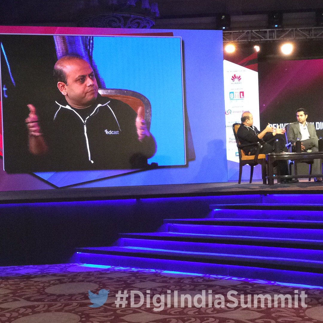 DigiIndiaSummit's tweet photo. .@karlmehta - Founder and CEO - Edcast says Digital India is all about solving problems. #DigiIndiaSummit https://t.co/WYKW6WISGb