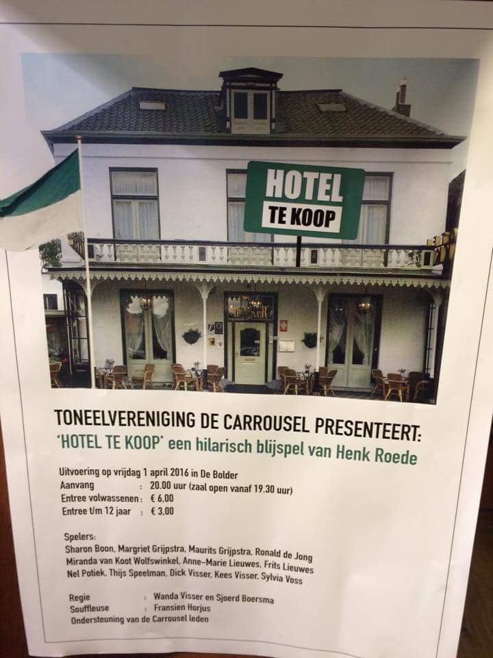 MGrijpstra's tweet photo. Vrijdag 1 april  hilariteit alom in het stuk "Hotel te koop" door de carousel Vlieland. https://t.co/O1YkUSYqkH